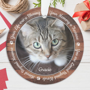 Rustikales Pet-Memorial Pet Loss Keepake Cat Foto Ornament
