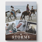 Rustikales Pferd 4 Foto Collage & Name Memorial Fotoplatte (Vorderseite)