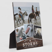 Rustikales Pferd 4 Foto Collage & Name Memorial Fotoplatte (Seite)