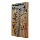 Rustikales Pferd auf Holzmini-Zwischenablage Mini Klemmbrett (Gewinkelt2)