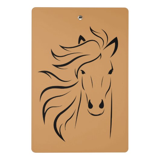 Rustikales Pferd auf Holzmini-Zwischenablage Mini Klemmbrett (Rückseite)