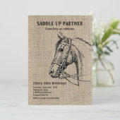 Rustikales Pferd Einladung (Stehend Vorderseite)