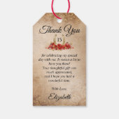 Rustikales Pferd Red Gold Quinceanera Vielen Dank Geschenkanhänger (Rückseite)