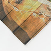 Rustikales Pferd Sonnenblumen Wagon Wheel Cowboy B Fleecedecke (Ecke)