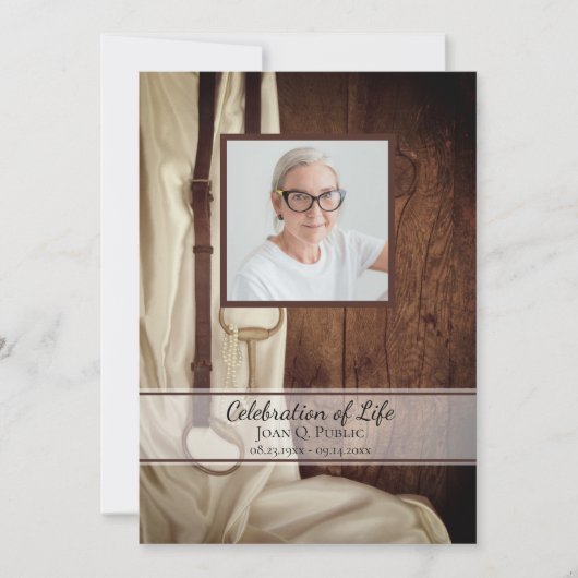 Rustikales Pferdchen Western Satin Feier des Leben Einladung (Vorderseite)