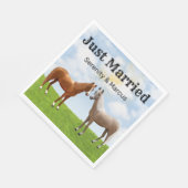 Rustikales Pferdchenland nur verheiratet Western H Serviette (Ecke)