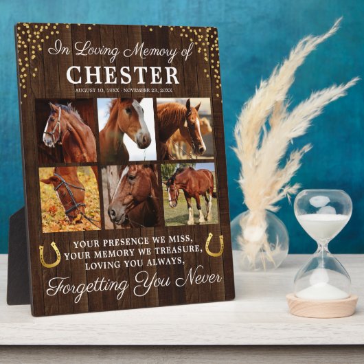 Rustikales Pferdeerinnerungsfoto Fotoplatte (Seite)