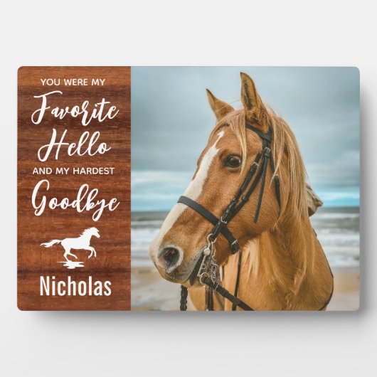 Rustikales Pferdegedanken Personalisiertes Tier-Fo Fotoplatte (Vorderseite)