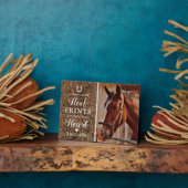 Rustikales Pferdegedenkmal - Foto für Heimtiere Fotoplatte (Seite)