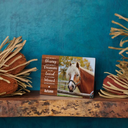 Rustikales Pferdegepäck Fotoplatte (Seite)