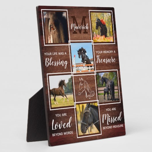 Rustikales Pferdegepäckchen mit individuellem 6 Fo Fotoplatte (Seite)