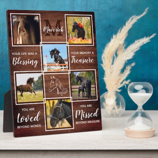 Rustikales Pferdegepäckchen mit individuellem 6 Fo Fotoplatte (Seite)