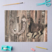 Rustikales Pferdehufeisen auf Barnholz Seidenpapier (Basteln)