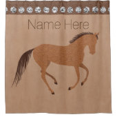 Rustikales PferdeImitat-ledernes Bad und Duschvorhang (Vorderseite)