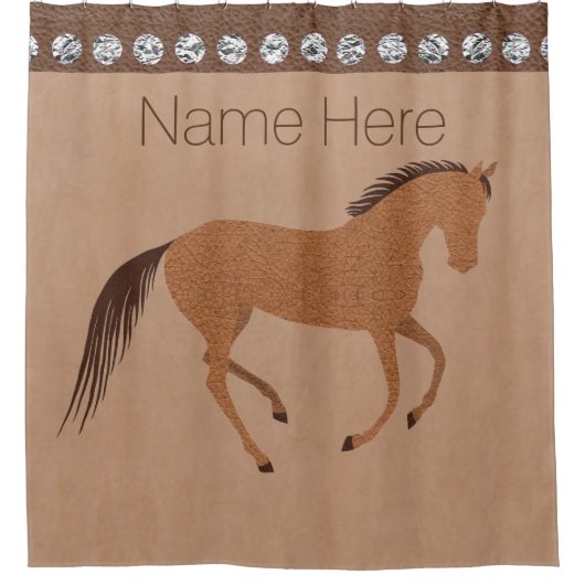 Rustikales PferdeImitat-ledernes Bad und Duschvorhang (Vorderseite)