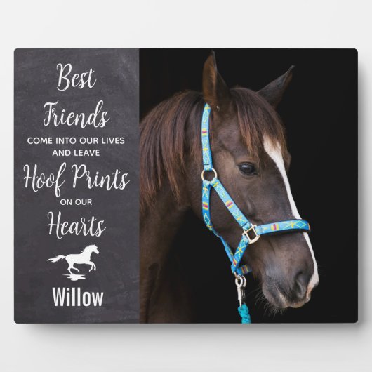 Rustikales Pferderennen Keepake Pferdegedenken Fotoplatte (Vorderseite)