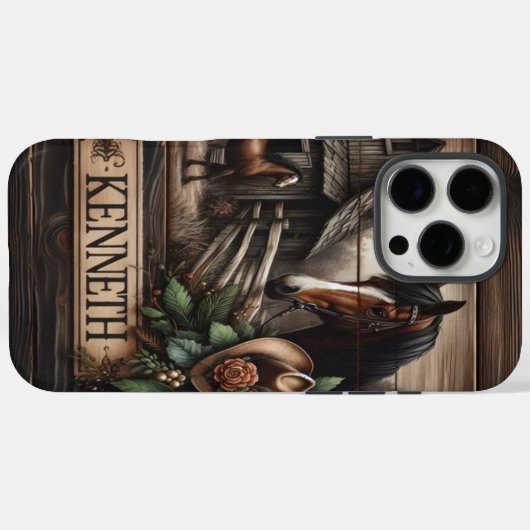 Rustikales Pferdezuchtzeichen Case-Mate iPhone Hülle (Rückseite (Horizontal))