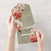 Rustikales Pfirsich- und Rostpfirsichessen zum Abe All In One Einladung (Abreißen)