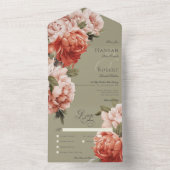 Rustikales Pfirsich- und Rostpfirsichessen zum Abe All In One Einladung (Innen Boden)