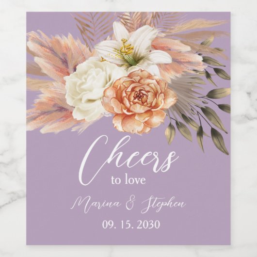 Rustikales Pfirsichblütensiegel Weinetikett (Einzelnes Label)