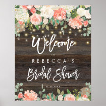 rustikales Pfirsichholz Brautparty Begrüßungszeich