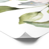 Rustikales Pfirsichrosa Blütenblättrige Babydusche Poster (Ecke)