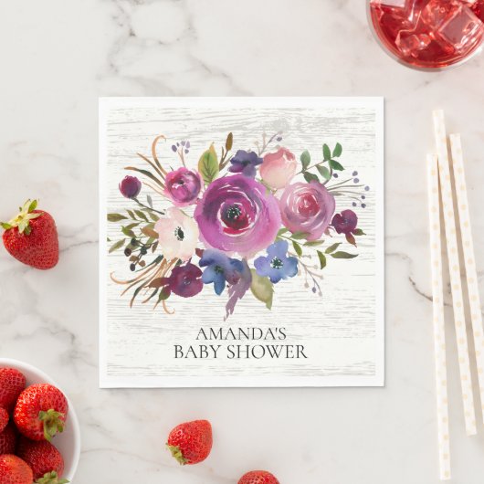 Rustikales Pflaumenblauer Duschpapier Napkins Serviette (Beispiel)