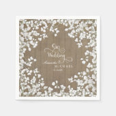 Rustikales Picnic Empfang Gipskraut Serviette (Vorderseite)