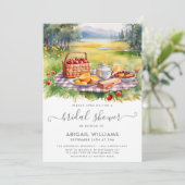 Rustikales Picnic Park Forest Meadow Brautparty Einladung (Stehend Vorderseite)