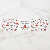 Rustikales Pilz & Moth Wasserflaschenetikett (Einzelnes Label)