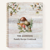 Rustikales Pilz- und Blätter Familienrezepte Kochb Notizblock (Vorderseite)