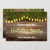 Rustikales Pine and Barry Weihnachtsfest Party Einladung (Vorne/Hinten)