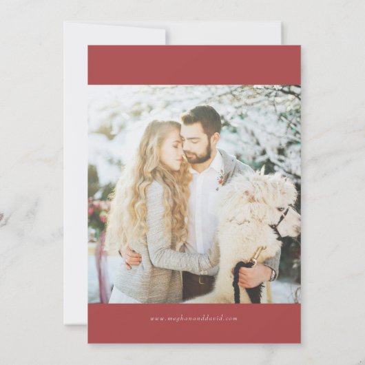 Rustikales Pine Berries Winterweihnachtsfest Foto Save The Date (Rückseite)