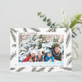 Rustikales Pine Branch Weihnachtsfest Foto Feiertagskarte (Stehend Vorderseite)
