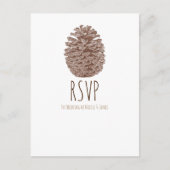 Rustikales Pine Cone Elegant Simple Wedding RSVP Einladungspostkarte (Vorderseite)