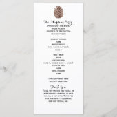 Rustikales Pine Cone Elegantes einfaches Hochzeits Programm (Rückseite)