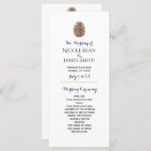 Rustikales Pine Cone Elegantes einfaches Hochzeits Programm (Vorne/Hinten)