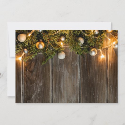 Rustikales Pine Cones Christmas Open House Einladung (Rückseite)