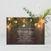 Rustikales Pine Cones Weihnachtsfest Party Einladung (Stehend Vorderseite)