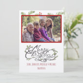 Rustikales Pine Foto Weihnachten (Stehend Vorderseite)