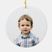 Rustikales Pine Monogram Foto Christmas Keramik Ornament (Hinten)