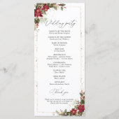 Rustikales Pine Poinsettia Floral Wedding Program Programm (Rückseite)