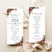 Rustikales Pine Poinsettia Floral Wedding Program Programm