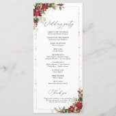 Rustikales Pine Poinsettia Floral Wedding Program Programm (Rückseite)