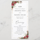 Rustikales Pine Poinsettia Floral Wedding Program Programm (Vorderseite)