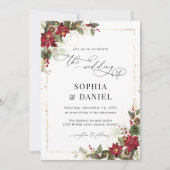Rustikales Pine Poinsettia Foto Hochzeitseinladung Save The Date (Vorderseite)