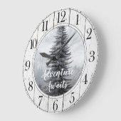 Rustikales Pine Tree Adventure erwartet Sie Große Wanduhr (Winkel)