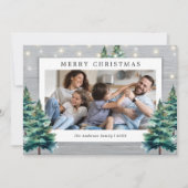 Rustikales Pine Tree Familienfest Foto Weihnachten (Vorderseite)