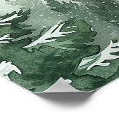 Rustikales Pine Tree Forest Baby Dusche Begrüßungs Poster (Ecke)