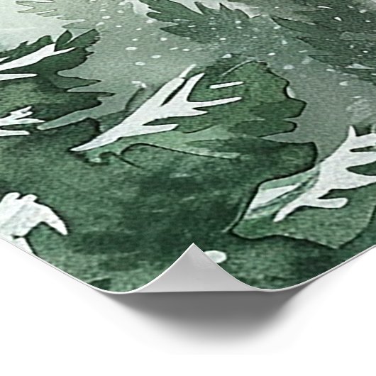 Rustikales Pine Tree Forest Baby Dusche Begrüßungs Poster (Ecke)